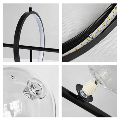 Glazen Hanglampen Lineair - Modern Gouden of Zwarte Hanglamp met 7 of 10 Lichtpunten - Inclusief G9 LED Lampen - Verstelbare Hoogte voor Keukeneiland Eettafel