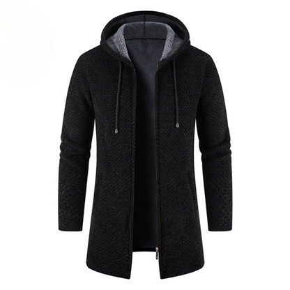 Gebreide Hoodie Heren Warme en Comfortabele Jas