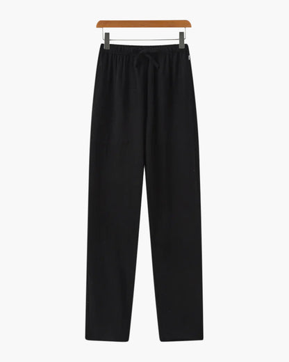 Linnen Broek Heren ZomerSlim Fit Lichtbruin Met Koord