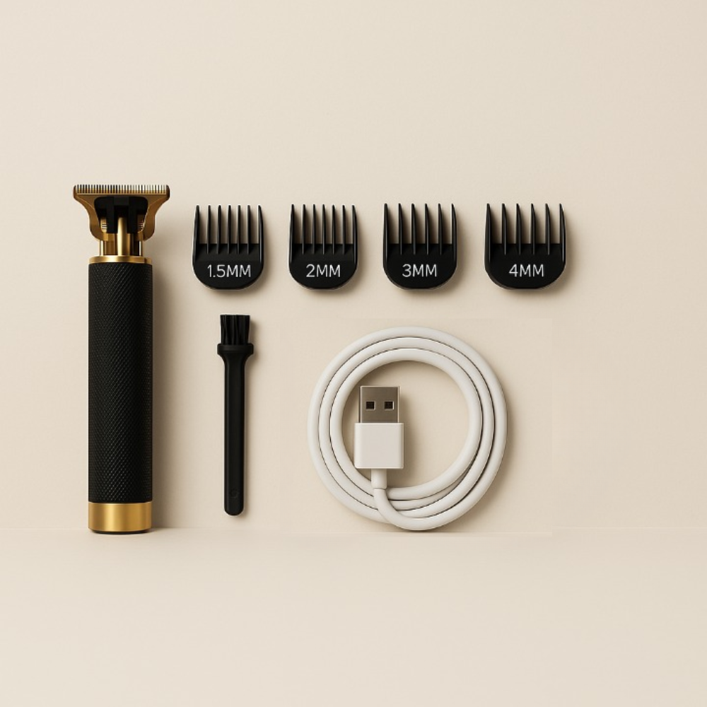 Professionele Precisietrimmer met Koolstofstalen Mesjes – Oplaadbaar 120 Min – Barbier Kwaliteit voor Baardcontouren en Haarstyling Thuis