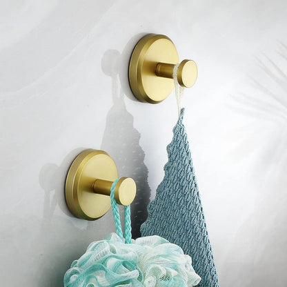 Handdoekhaak zonder Boren RVS Zuignap Badkameraccessoire Muurbevestiging Houder Handdoekhouder Zwart Zilver Goud Modern