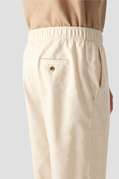 Herenbroek Elastisch Beige Comfortabel Knoopsluiting