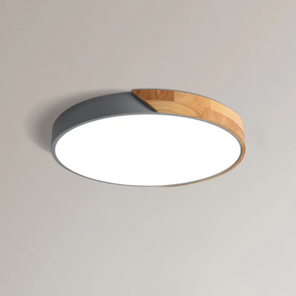 Plafondlamp Rond Hout Scandinavisch LED Warm Licht Acryl Natuurlijk Design