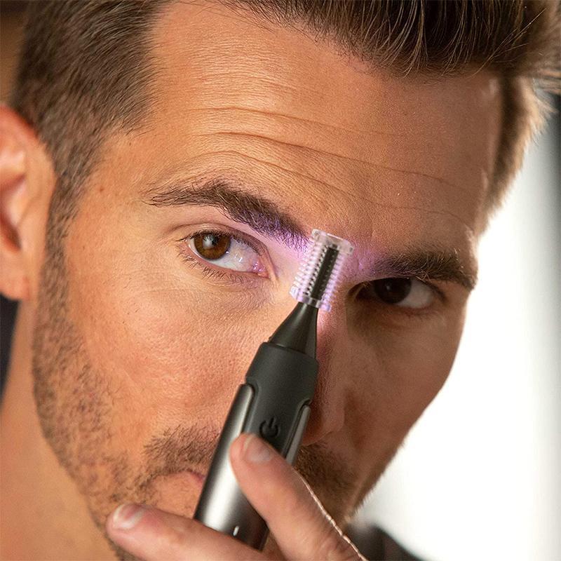 Precision Haartrimmer voor Neus Oren Wenkbrauwen | Met LED-Verlichting | Titanium RVS Mesjes | Ultra-Vlakke Kop | Ergonomisch Design