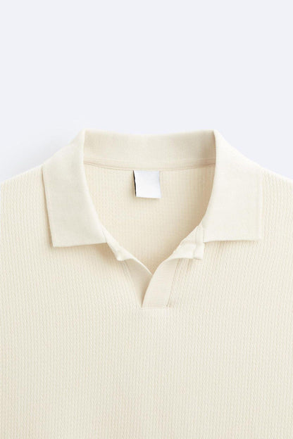 Beige Pullover met Polokraag voor Elegante Look