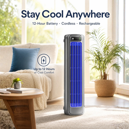 Draagbare Draadloze Ventilator met 12 Uur Koeltijd – Oplaadbaar en Stil