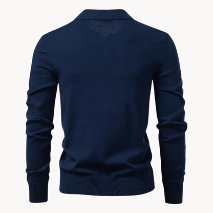 Heren Polo Shirt Gebreid met Subtiele Structuur