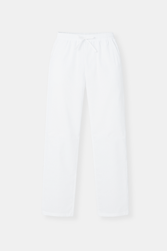 Witte Loungebroek voor Heren met Elastische Kordel - StudioMarella