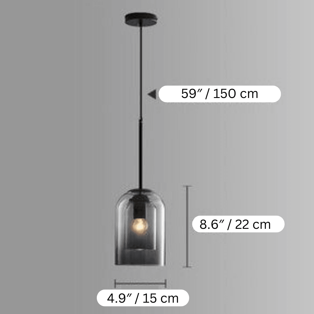 Scandinavische Glazen Hanglamp Slaapkamer Amber Grijs Nordic Minimalistisch Design Eetkamer Verlichting