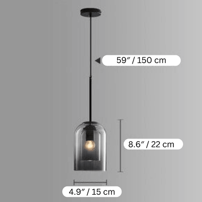 Scandinavische Glazen Hanglamp Slaapkamer Amber Grijs Nordic Minimalistisch Design Eetkamer Verlichting