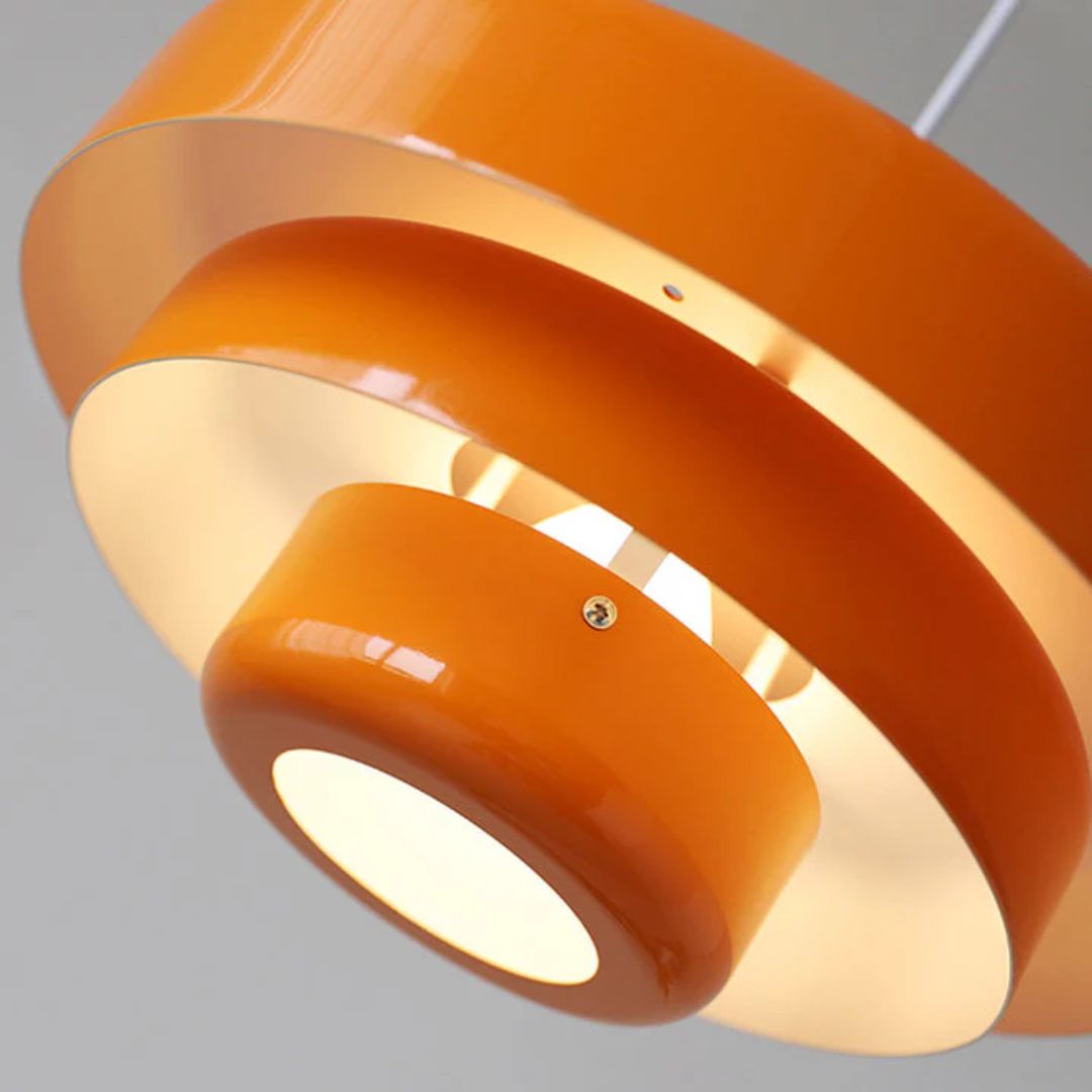 Hanglamp Metaal Gelaagd Ø35cm Oranje E27 Eettafel Woonkamer Retro Design Verlichting Industrieel Modern