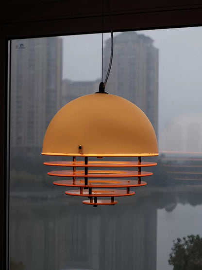 Stijlvolle Hanglamp Bauhaus Design Oranje-Wit Sfeerverlichting voor Moderne Interieurs