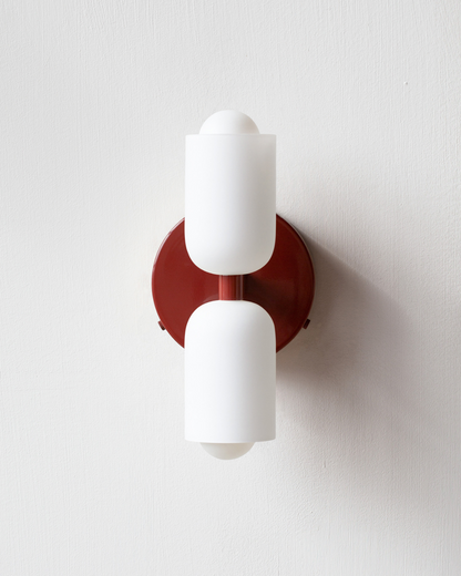Sansoti | Wandlamp met Dubbele Glazen Kappen voor Slaapkamer en Woonkamer – E27 Wandverlichting