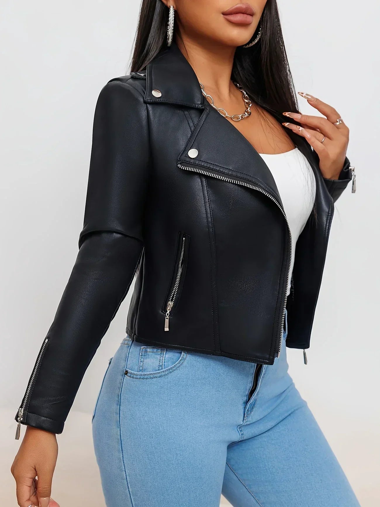 Bikerjack Imitatieleer Zwart Valencia Look