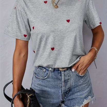 Hartprint T-Shirt voor Vrouwen