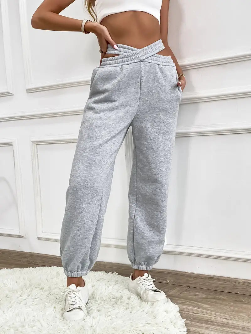 Dames Joggingbroek Zacht en Comfortabel Effen Gebreid - StudioMarella