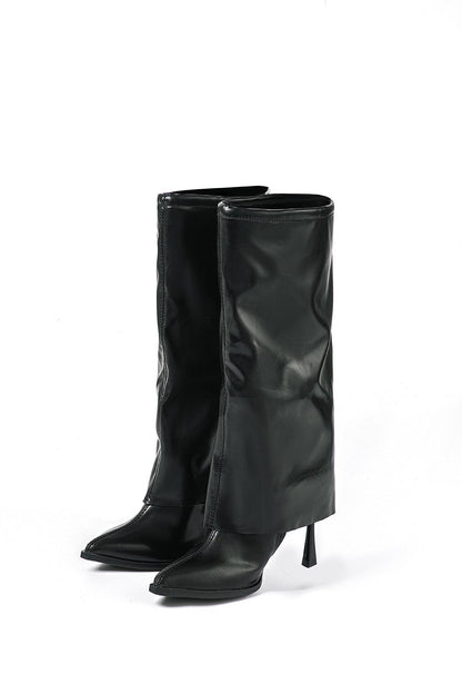 Zwarte Oversized Laarzen Stijlvolle Designer Look - StudioMarella