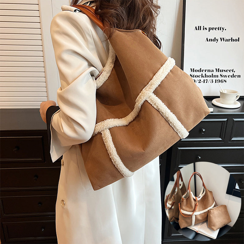 Dames Suède Shopper Warm en Stijlvol Teddy Look - StudioMarella