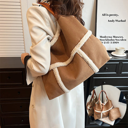Dames Suède Shopper Warm en Stijlvol Teddy Look - StudioMarella