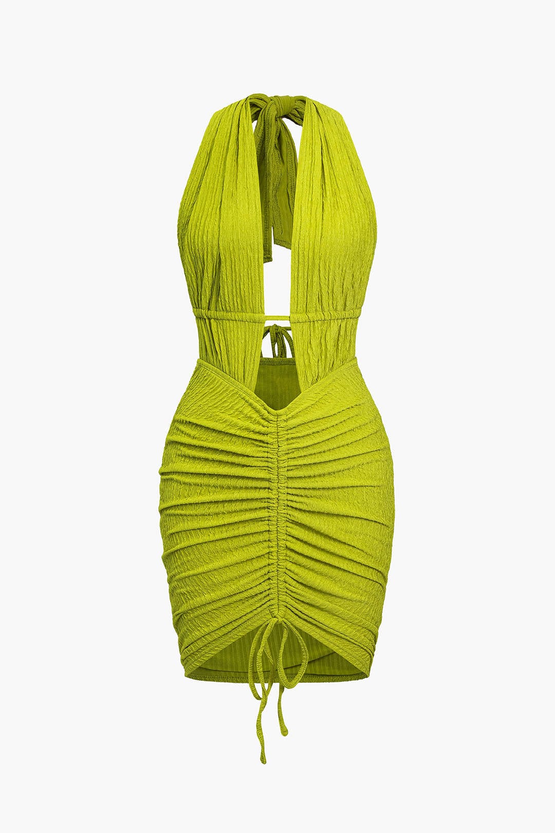 Zomerjurk voor Vrouw Rimpel Jurk Rugloos Minikleed