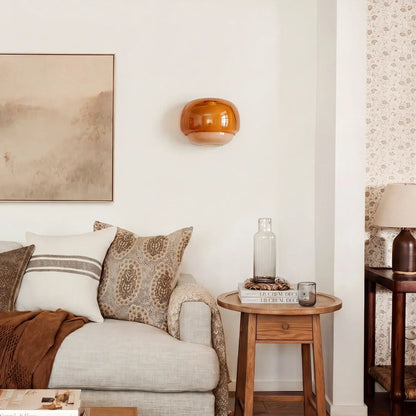 Moderne Glazen Wandlamp met Dubbele Paddenstoelkap – Kleurrijk Accent voor Slaapkamer en Gang
