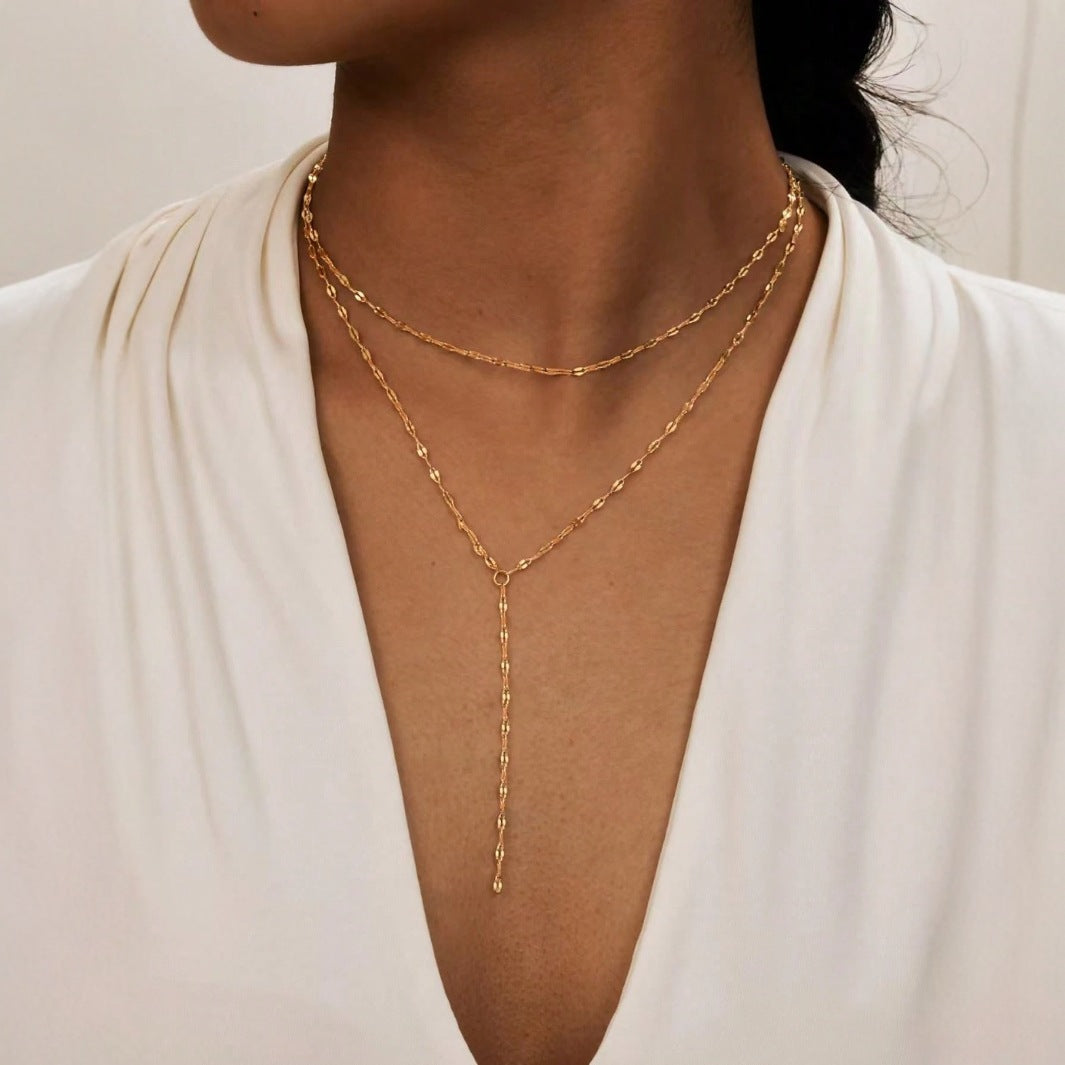 Gouden Ketting V-Model voor Dames Fijn Schakelwerk Subtiel Detail