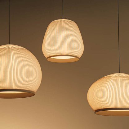 Japandi Hanglamp 3D Lycra 45 cm Beige Eettafel Woonkamer Dimbare LED Hanglamp Scandinavische Verlichting Interieur