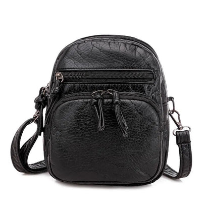 Compacte Schoudertas Dames Leer Elegant Design Bruin Zwart Handtas Crossbody Draagtas Dagelijks Gebruik
