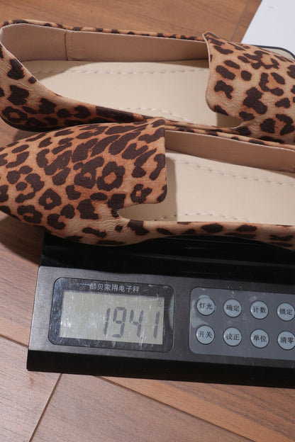 Dames Ballerina's Comfortabele Panterprint Puntneus Schoenen