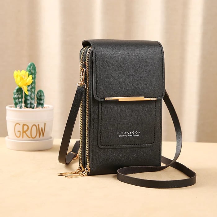 Dames Schoudertas met Telefoonvak en Antidiefstal – Compacte Crossbodytas PU Leer Groen Roze Zwart Grijs Blauw Rood Bruin – Veilige Handtas Portemonnee