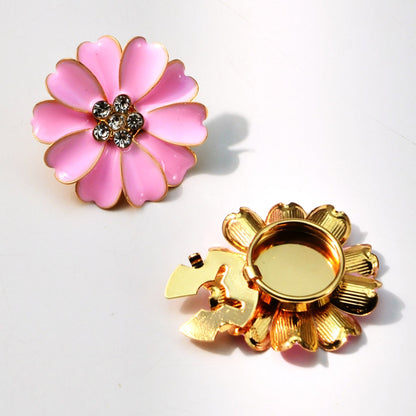 Bloem Knopcovers voor Dames Met Steentjes en Glitter