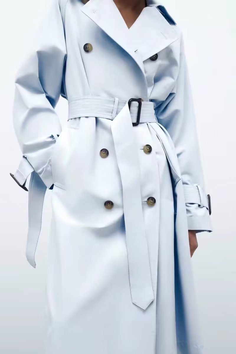 Dames Trenchcoat Lange Voorjaarsjas met Ceintuur Trendy Look