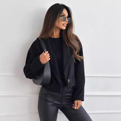 Dames Korte Wollen Jas Elegante Stijl