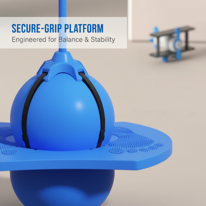 Balansbal met Handvatten voor Kinderen en Volwassenen - Springbal met Antislip Platform voor Coördinatieoefeningen en Evenwichtstraining