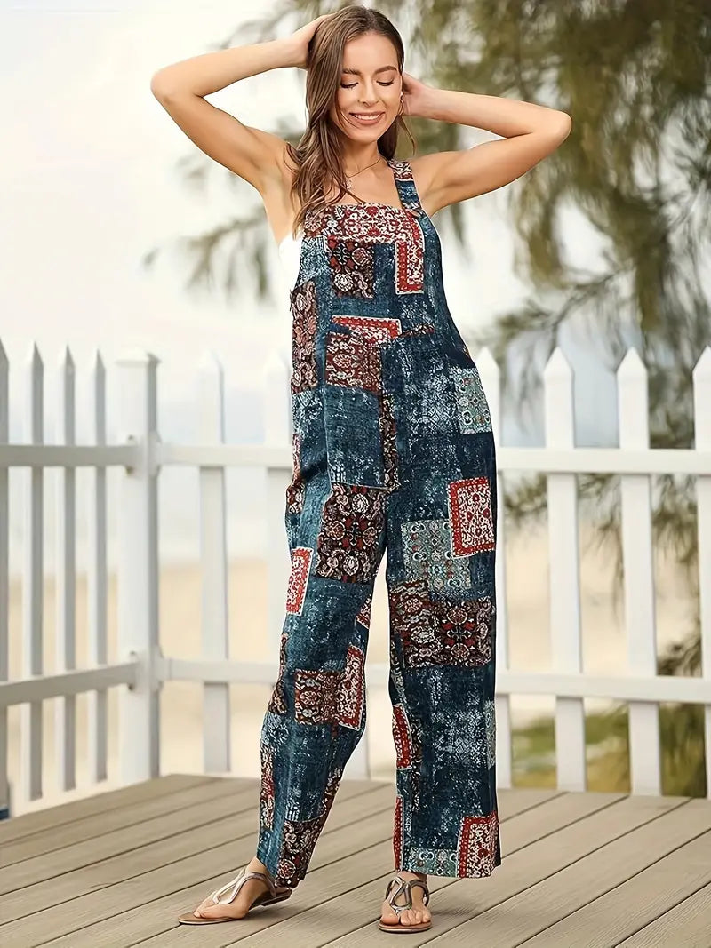 Vrouwen Jumpsuit Zomerse Bloemen Jurk Comfortabele Stof