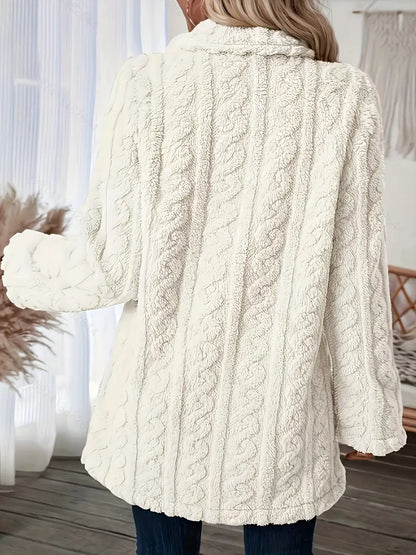 Lange Jas met Kraag en Mouwen Casual Stijl