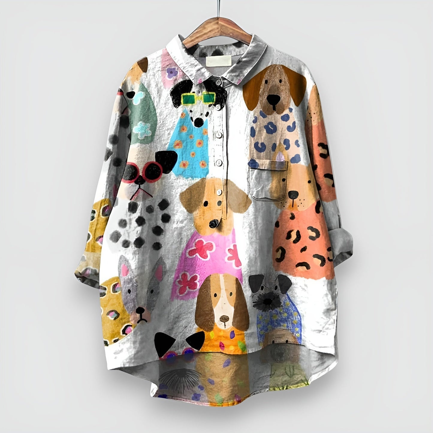 Dames Blouse Met Print Regular Fit