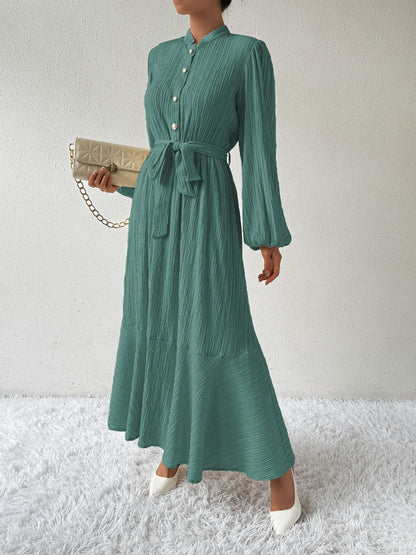 Vrouwenjurk Lange Mouwen met Taille Accent