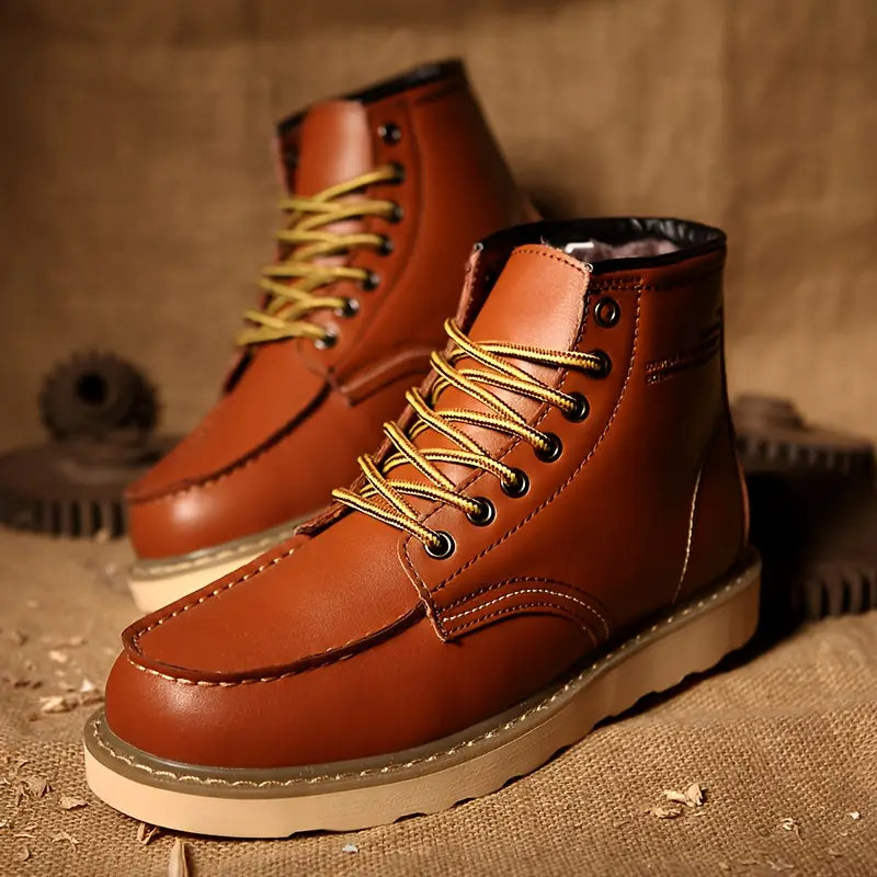 Heren Winterboots met Veters en Dikke Zool Waterdicht