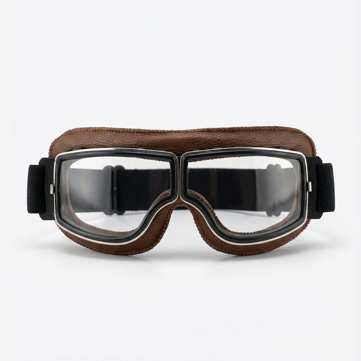 Retro Motorgoggles met Leren Frame en Splintervrije Glazen | Vintage Motorbril Wind- en Stofbestendig