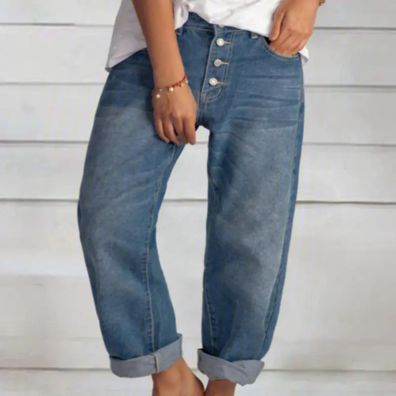 Dames Jeans Wijd Comfortabele Zittende Broek