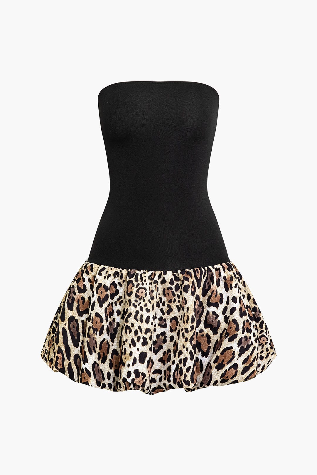 Luipaardprint Minikleed Bandeaujurk Stijlvol en Glamour