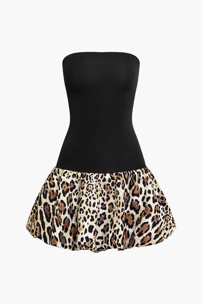 Luipaardprint Minikleed Bandeaujurk Stijlvol en Glamour
