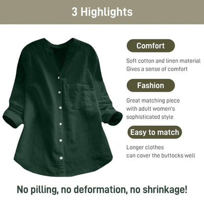 Linnen Blouse Vrouw Losse Zomerkleding