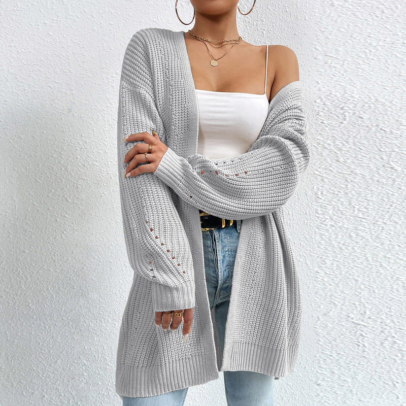Dames Gebreide Vest Lang Model Warm en Stijlvol