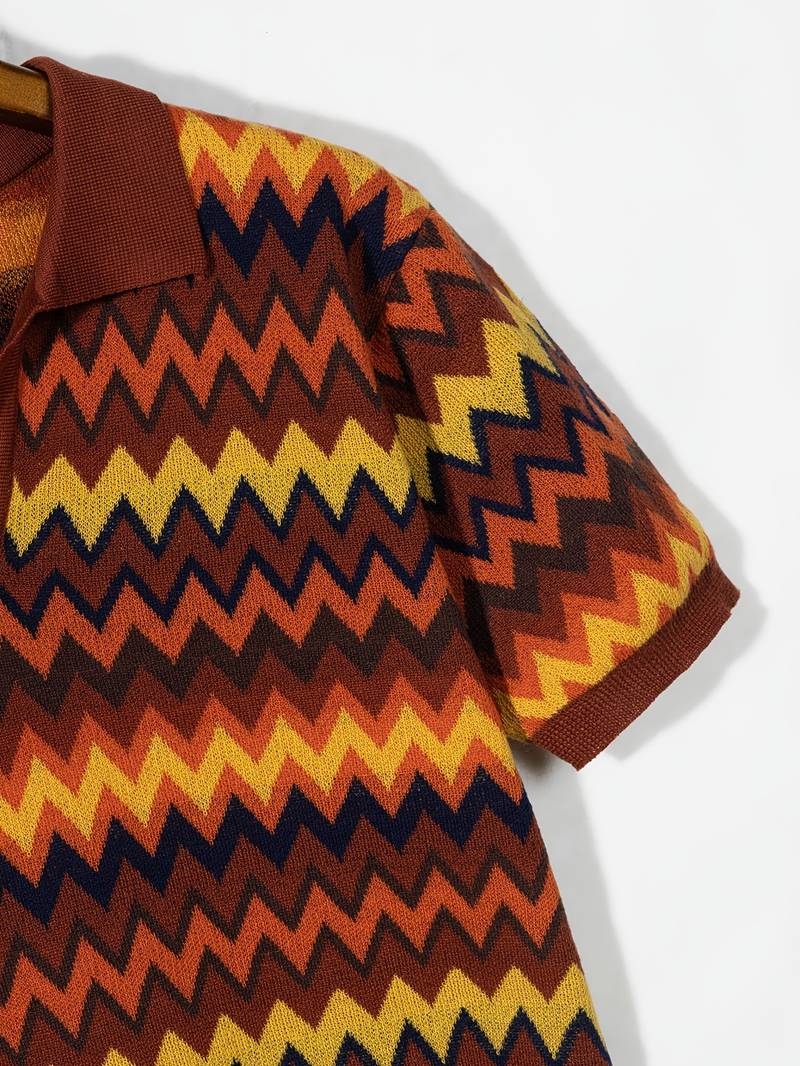 Retro Trui Zigzag Patroon Vintage Look