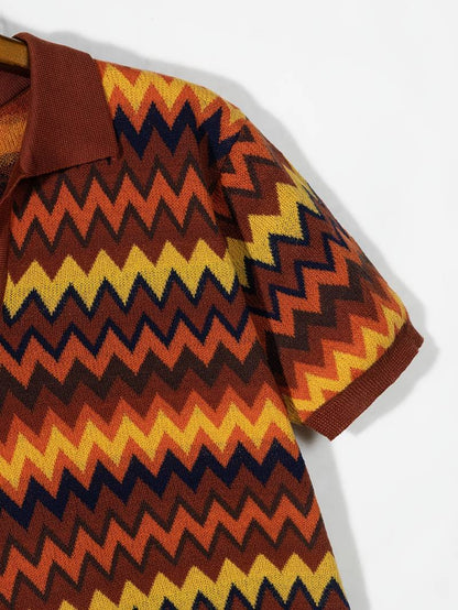 Retro Trui Zigzag Patroon Vintage Look