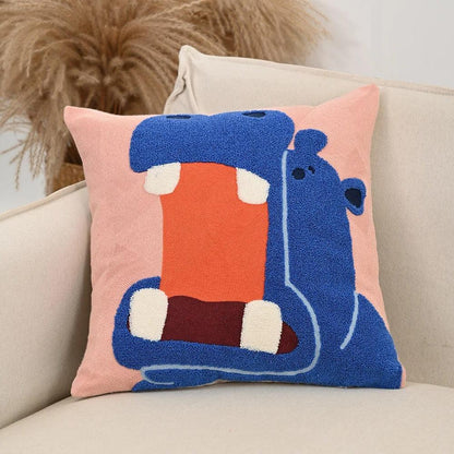 Kussenhoes Dieren Borduurwerk Scandinavisch 45x45 Polyester Katoen