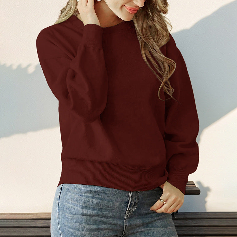 Dames Trui Gebreid Warme Ronde Hals Basic Collectie