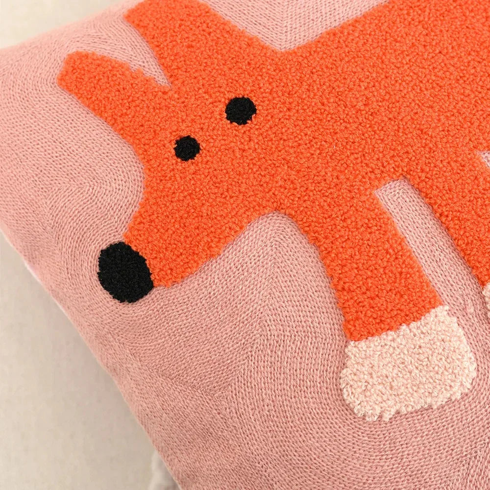 Kussenhoes Dieren Borduurwerk Scandinavisch 45x45 Polyester Katoen